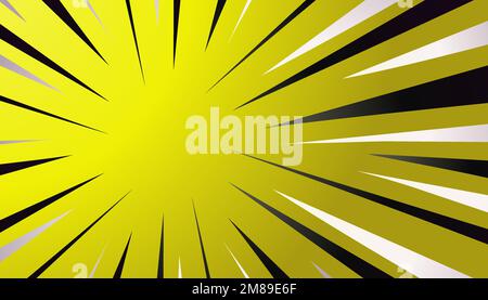 Comic background in yellow, black, white colors Stock Vector