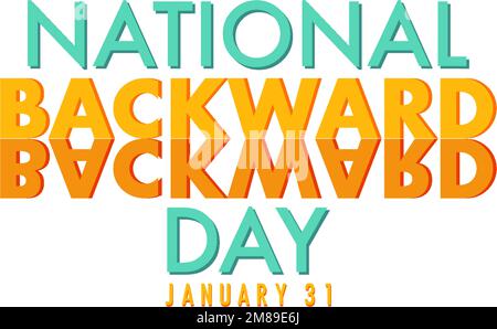 National backward day banner design illustration Stock Vector