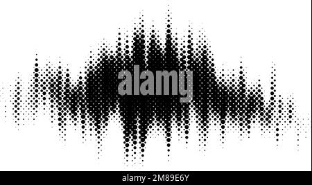Grunge glitched halftone spot. Distorted textured stain. Spotted dots background blot. Monochrome design element. Vector  Stock Vector