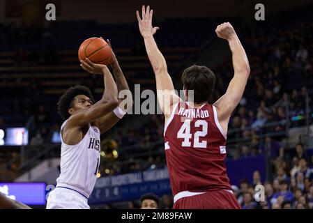 Washington forward Keion Brooks Jr. shoots against Stanford forward ...