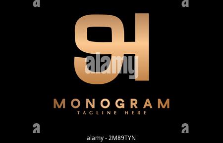 Alphabet Gh Or hg modern letter abstract monogram vector logo template Stock Vector