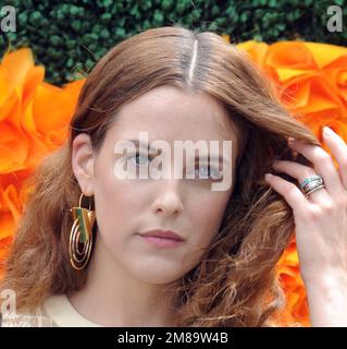 JERSEY CITY, NJ - JUNE 04: Riley Keough attends 9th Annual Veuve Clicquot Polo Classic at Liberty State Park on June 4, 2016 in Jersey City, New Jersey.  People:  Riley Keough Stock Photo