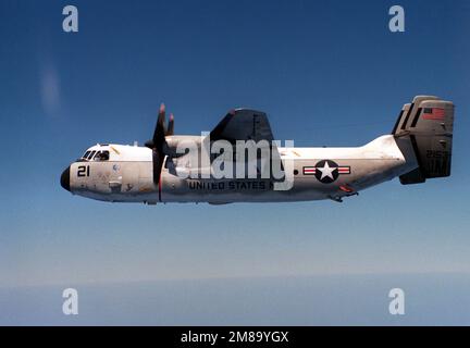 An air-to-air left side view of a C-2 Greyhound aircraft. Country ...