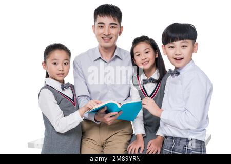 The teacher guiding students learning Stock Photo