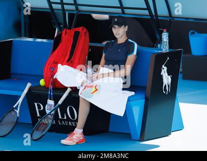 Melbourne Park 13/1/2023. Ajla TOMLJANOVIC (AUS)  in action during practice at the 2023 Australian Open. corleve/Alamy Live News Stock Photo