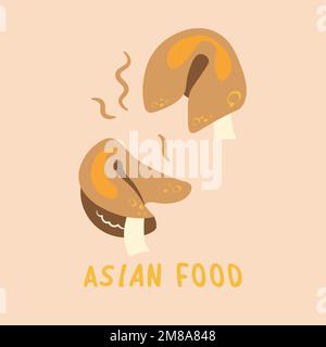 fortune cookies vector asian food in vector Stock Vector