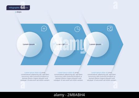 Vector infographic template composed of 3 circles and arrows Stock Vector