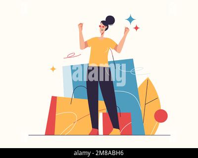Vector illustration on the subject of e-commerce, sale, promotions, online shopping Stock Vector