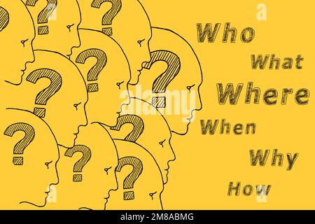 What, Where, Who, Why, When, How Stock Photo - Alamy