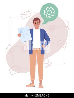 Software engineer looking for job vacancy 2D vector isolated illustration Stock Vector