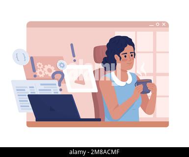Taking time off from remote work 2D vector isolated illustration Stock Vector