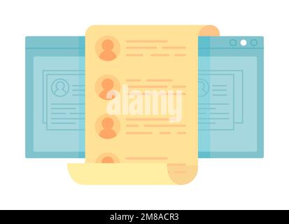 Online job board semi flat color vector element Stock Vector
