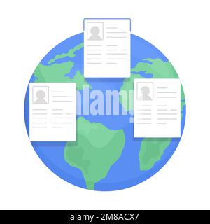 Global outsourcing semi flat color vector element Stock Vector