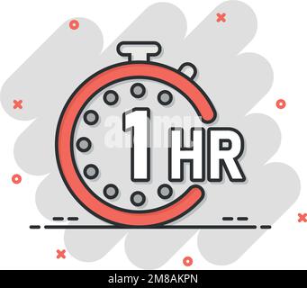 https://l450v.alamy.com/450v/2m8akpn/1-hour-clock-icon-in-comic-style-timer-countdown-cartoon-vector-illustration-on-isolated-background-time-measure-splash-effect-sign-business-concept-2m8akpn.jpg