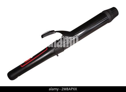 Electric curling iron isolated on white. Clipping Path included. Stock Photo
