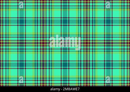 Texture textile plaid. Seamless pattern fabric. Tartan check background vector in dark and green colors. Stock Vector