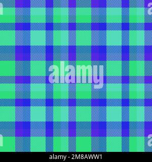 Tartan plaid vector. Check textile fabric. Seamless texture background pattern in blue and green colors. Stock Vector