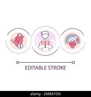 Heart diseases loop concept icon Stock Vector