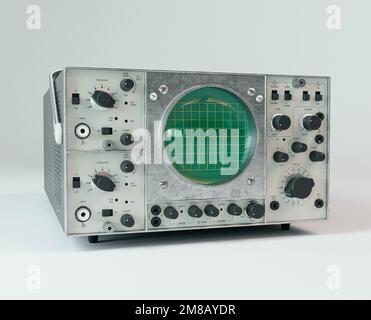 A vintage classic oscilloscope machine on an isolated background - 3D render Stock Photo