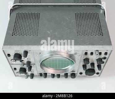 A vintage classic oscilloscope machine on an isolated background - 3D render Stock Photo