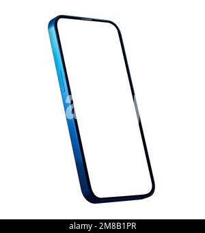 Frameless Modern Smartphone Mockup With a White Screen Isolated on ...
