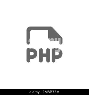 php file type flat icon, graphic resource template, vector illustration. Stock Vector