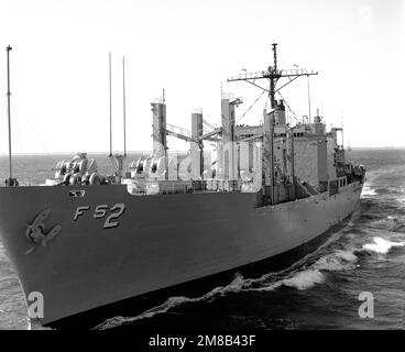 A port bow view of the combat stores ship USS SYLVANIA (AFS 2) underway. Country: Chesapeake Bay Stock Photo