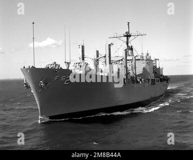 A port bow view of the combat stores ship USS SYLVANIA (AFS 2) underway. Country: Chesapeake Bay Stock Photo