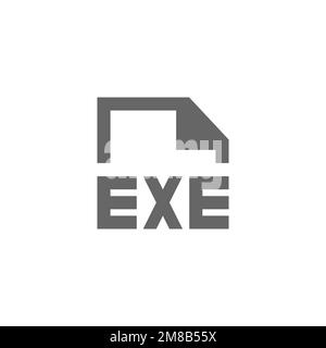 Exe file type flat icon, graphic resource template, vector illustration. Stock Vector