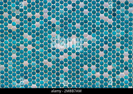 A Blue ceramic tile mosaic in swimming pool - seamless texture Stock Photo