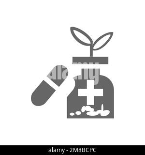 Capsule and bottle icons, graphic resource templates, vector illustrations. Stock Vector