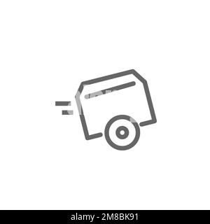 Monocycle line icon. Graphic resource template, vector illustration. Stock Vector