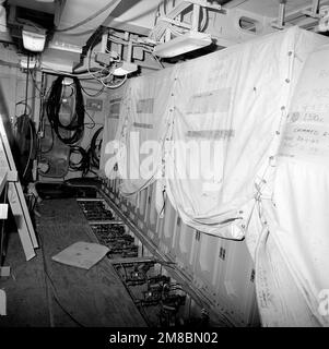 A view of Aegis radar room No. 3 aboard the guided missile cruiser Cowpens (CG-63). The ship is 70 percent complete. Base: Bath State: Maine (ME) Country: United States Of America (USA) Stock Photo