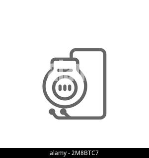 Electric mosquito repellent incense line icon. Graphic resource template, vector illustration. Stock Vector