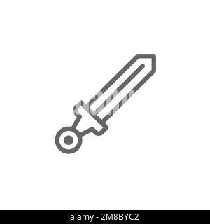 Sword line icon, graphic resource template, vector illustration Stock ...