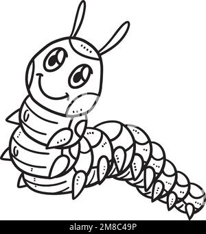 Baby Caterpillar Isolated Coloring Page for Kids Stock Vector