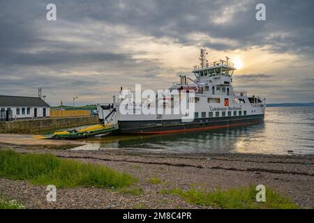 CalMac ferry Loch Shira at the pier Largs Ayrshire, on the river Clyde Stock Photo