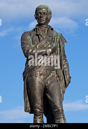 Robert (Rabbie) Burns statue, was erected by the Leith Burns Club in 1898, Leith, Edinburgh, Scotland. Stock Photo