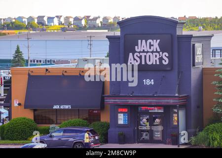 JACK ASTOR's Bar and Grill Restaurant store front. A Canadian chain of bar and grill specialized in breads, burgers, sandwiches, wraps Stock Photo