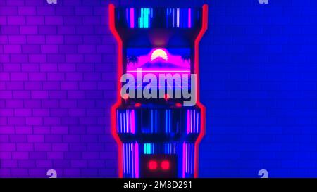 an arcade machine, game over (3d rendering) Stock Photo