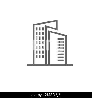 Icons of office buildings and business districts, common graphic resources, vector illustrations. Stock Vector