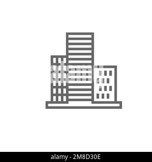 Icons of office buildings and business districts, common graphic resources, vector illustrations. Stock Vector