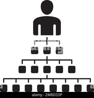 A vector design of Organization Chart and structure black icons on a white background Stock Vector
