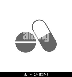 Tablet and capsule icons, common graphic resources, vector illustrations. Stock Vector