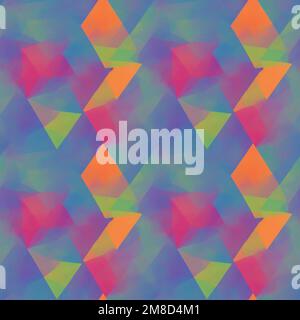 Abstract pattern with different spots of geometric shapes, colored polygons. Seamless illustration Stock Photo