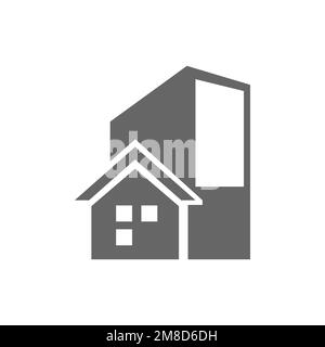 Low rise building icons, graphic resource templates, vector ...