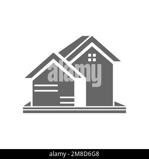 Low rise building icons, graphic resource templates, vector ...