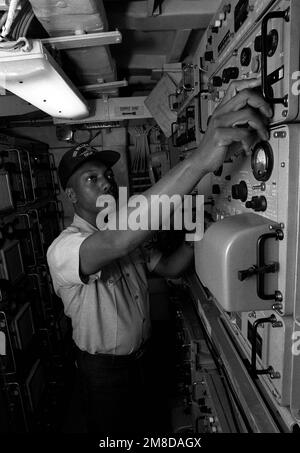 Basic Radioman Training A radioman aboard the guided missile destroyer USS DEWEY (DDG-45 ...