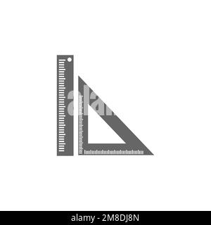Triangle ruler icon, graphic resource template, vector illustration ...