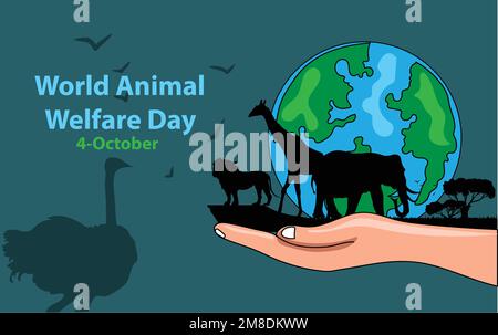 World Animal Welfare Day poster vector Stock Vector